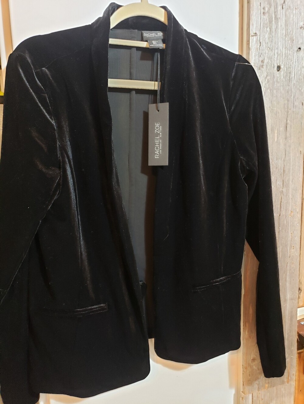 NWT Rachael Zoe Black Velvet Blazer Large